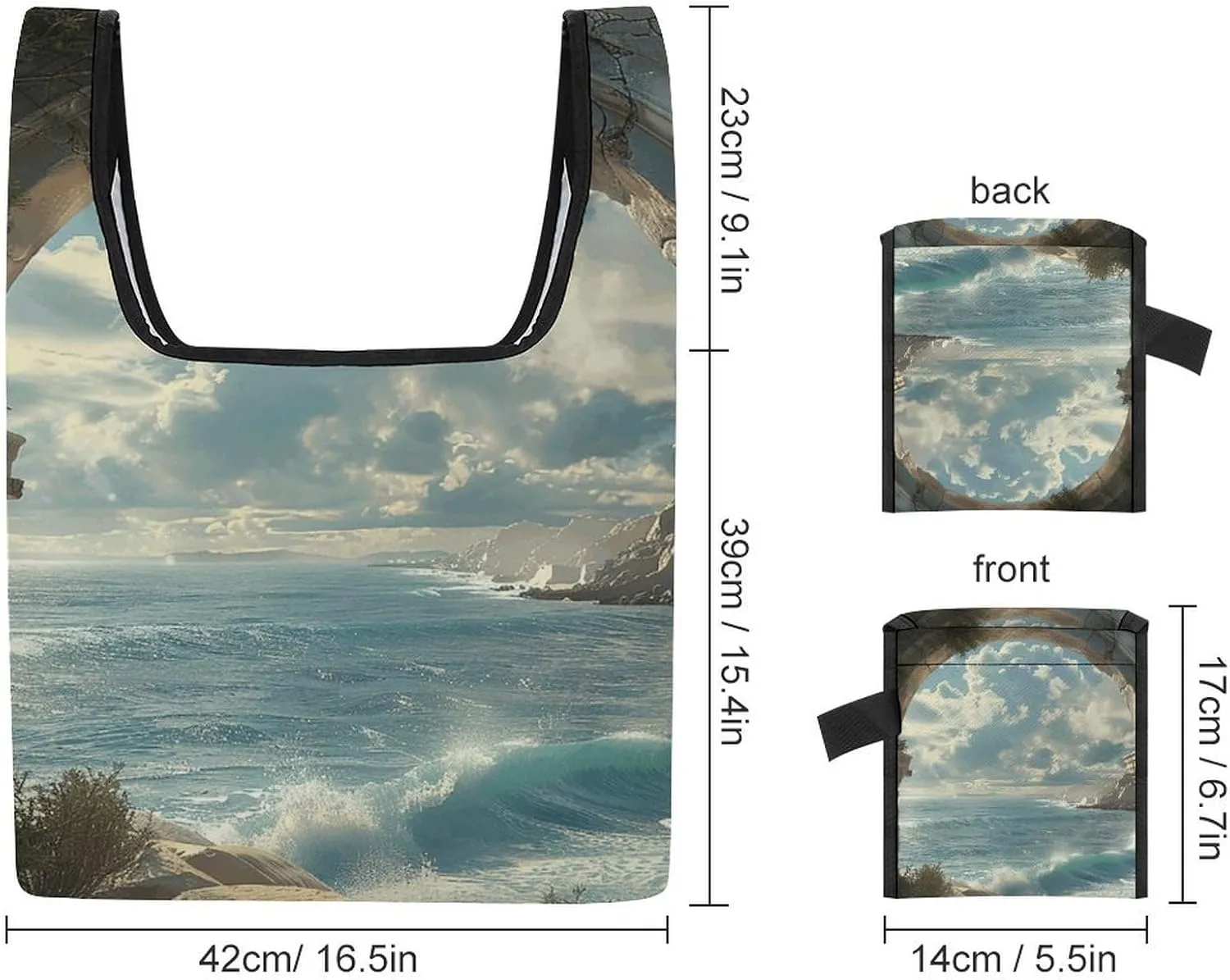 Grocery Bag Reusable Tote Bag Foldable On Flowering Tree Shopping Bag Handbag Washable Shoulder Bag for Travel