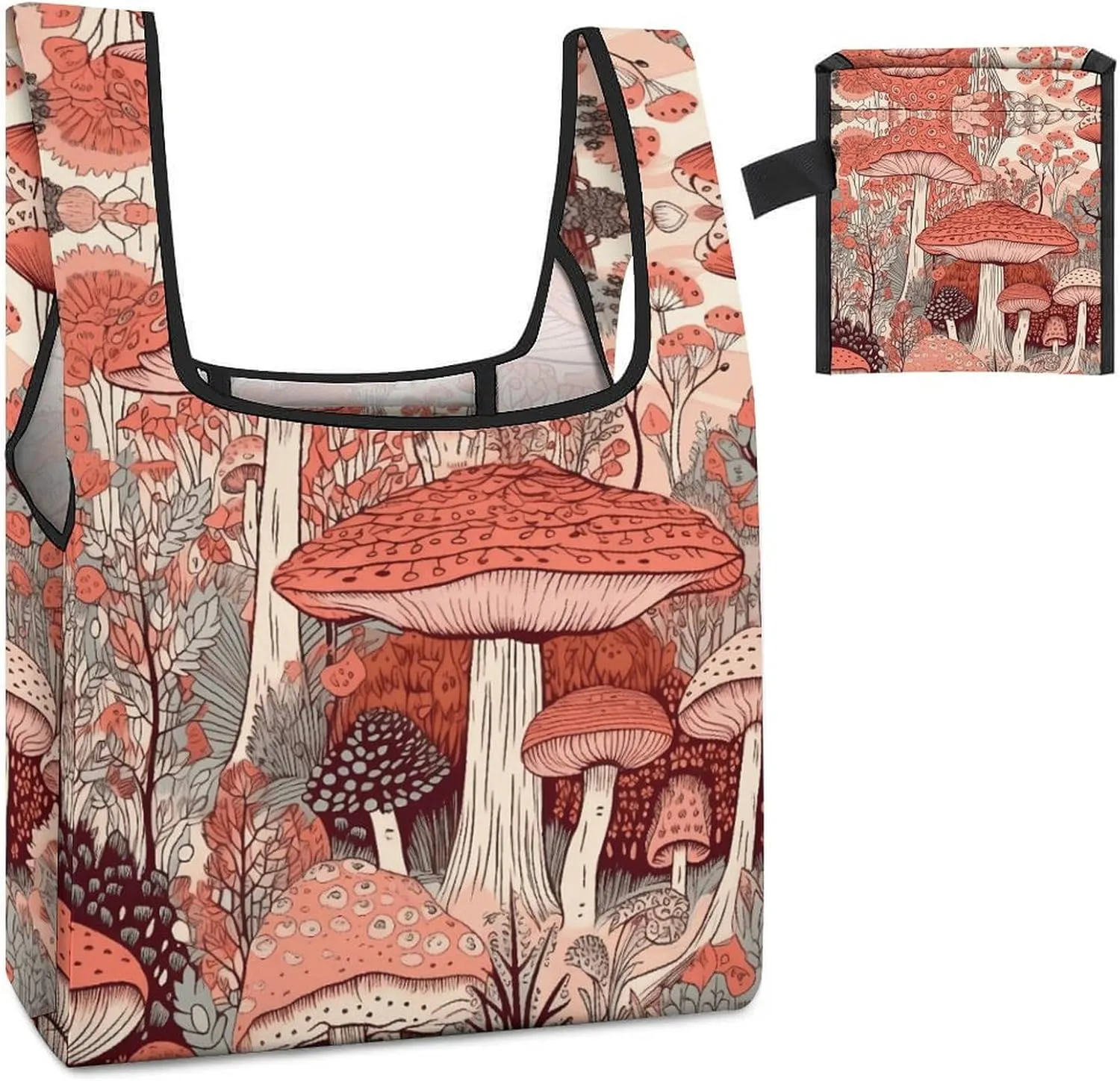 Grocery Bag Reusable Tote Bag Foldable On Flowering Tree Shopping Bag Handbag Washable Shoulder Bag for Travel