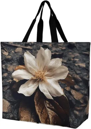 Grocery Bag Reusable Tote Bag Foldable Two Cranes Painting Shopping Bag Handbag Washable Shoulder Bag for Travel