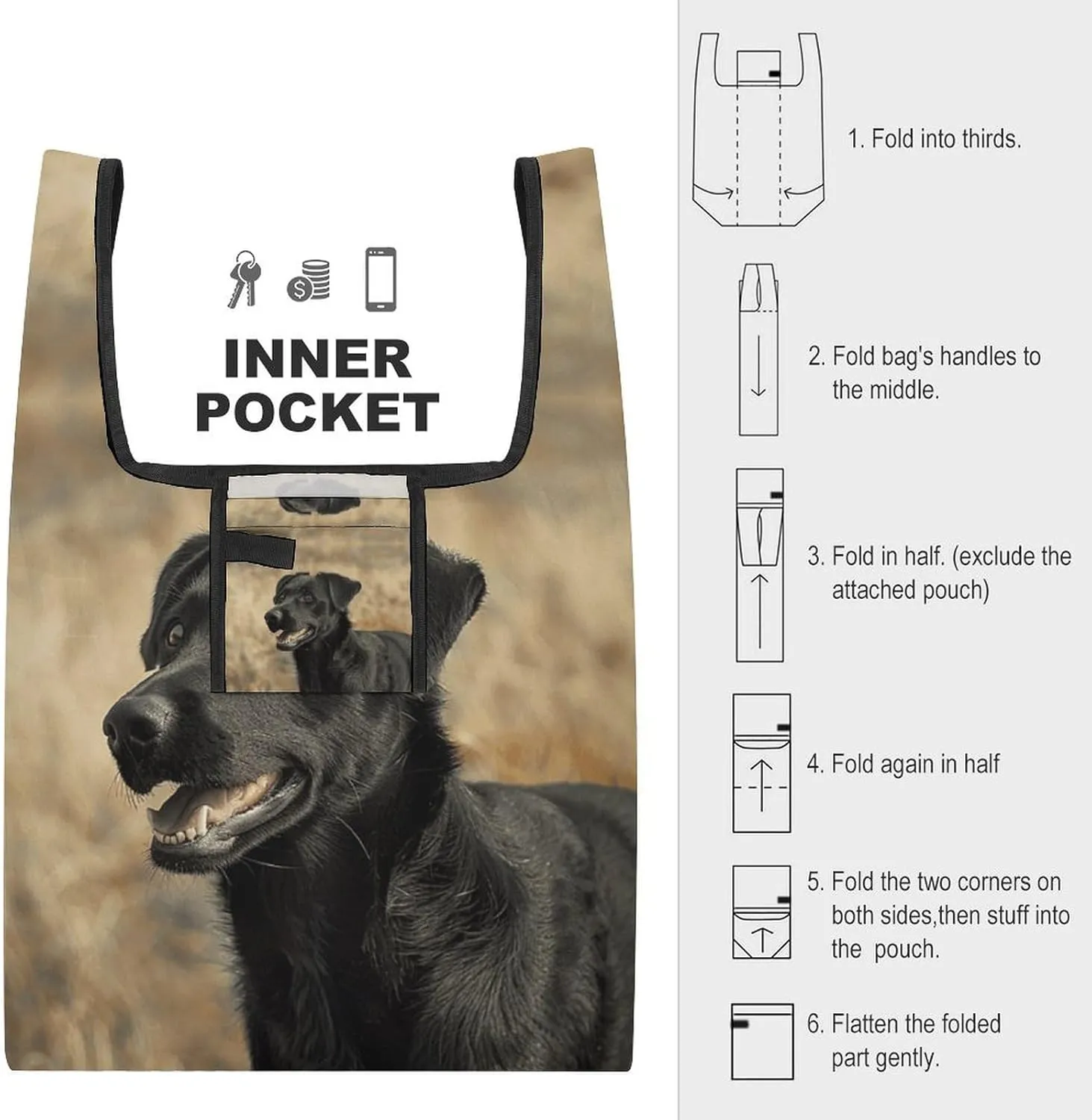 Grocery Bag Reusable Tote Bag Foldable Whales And White Bears Shopping Bag Handbag Washable Shoulder Bag for Travel