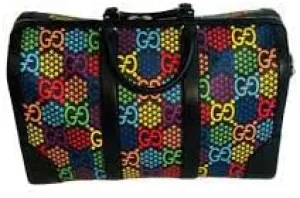Gucci Jungle Green Print GG Canvas Diaper Bag Beige Multicolor Baby Italy New