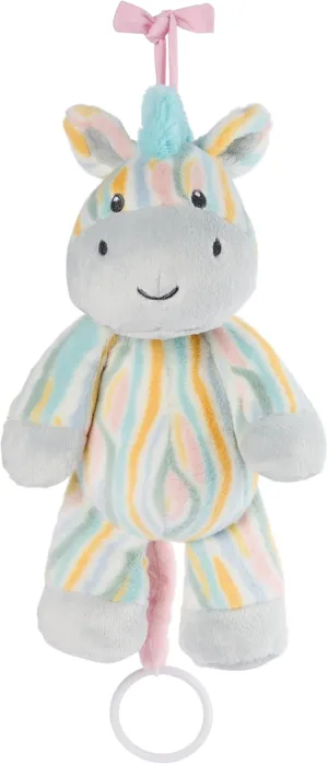 GUND Baby Safari Friends Zebra Pull-Down Musical Plush, Travel Friendly Sensory Toy with Stroller Loop for Ages 0 and Up, Rainbow, 12”