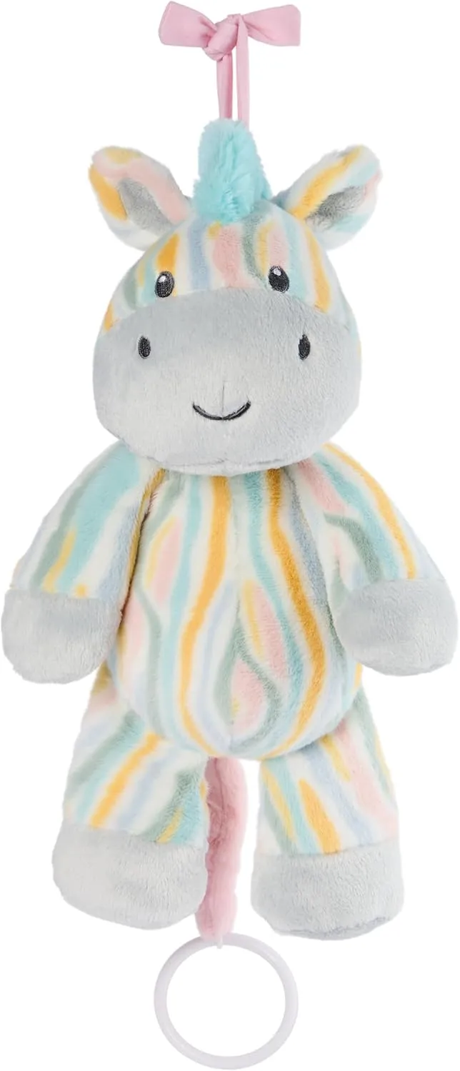 GUND Baby Safari Friends Zebra Pull-Down Musical Plush, Travel Friendly Sensory Toy with Stroller Loop for Ages 0 and Up, Rainbow, 12”