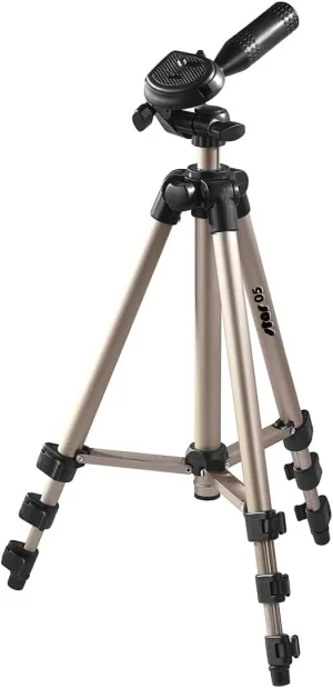 Hama Star 5" Tripod | Light Tripod with 36-105 cm Height | 3 Way Head | 1/4" Connection for DSLR and System Cameras | with Carrying Case | Champagne