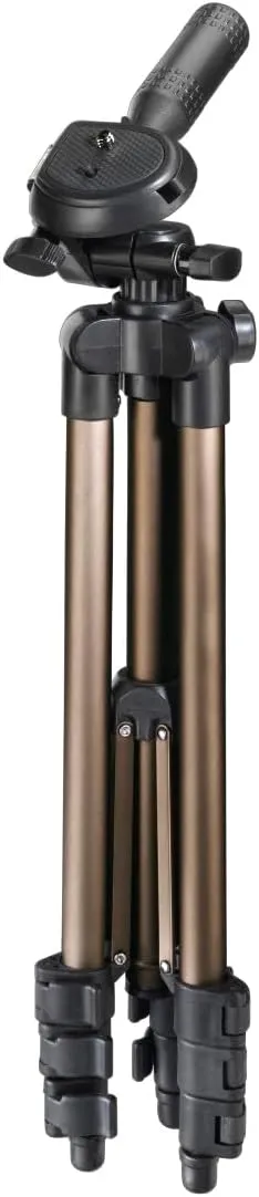 Hama Star 5" Tripod | Light Tripod with 36-105 cm Height | 3 Way Head | 1/4" Connection for DSLR and System Cameras | with Carrying Case | Champagne