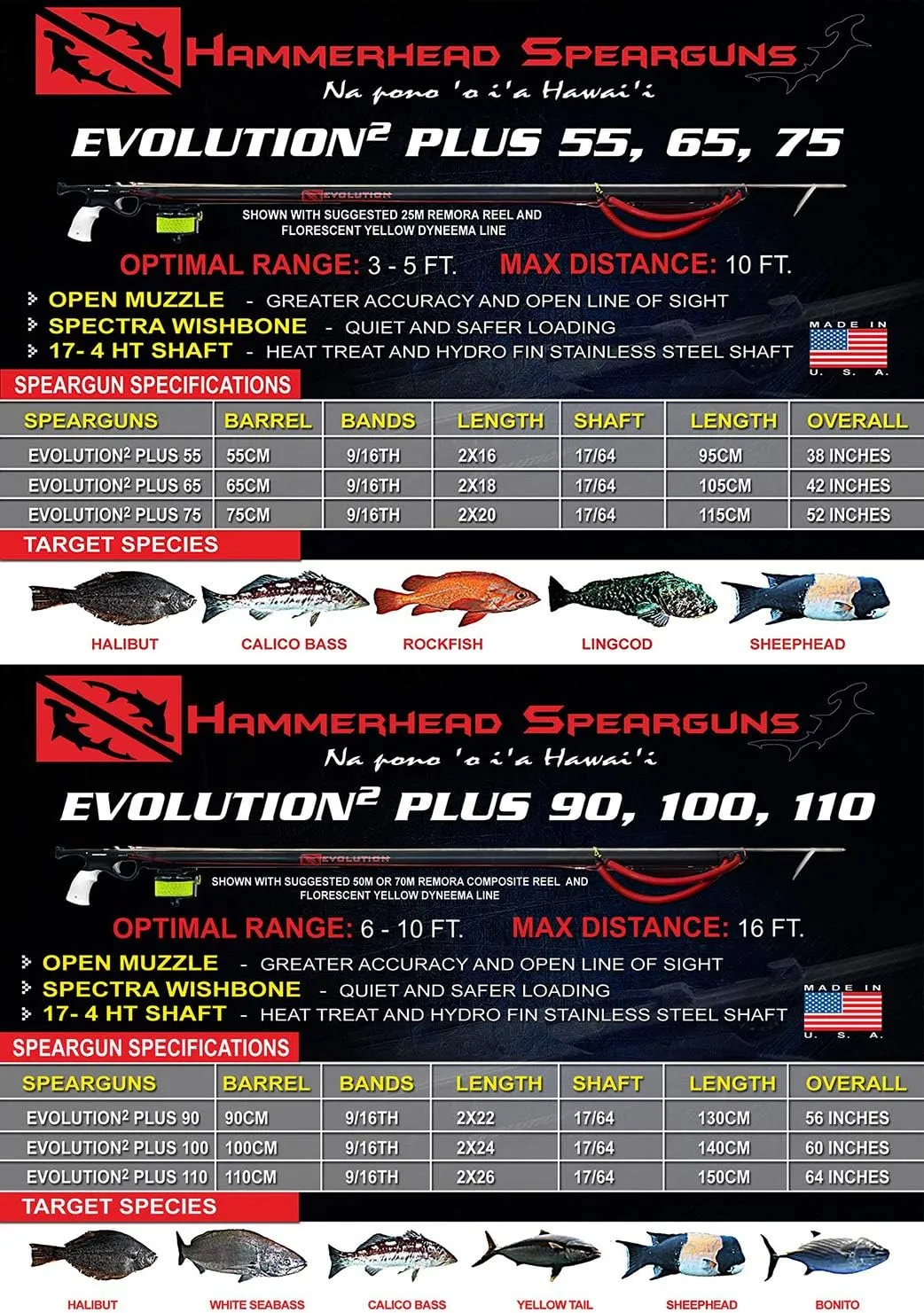 Hammerhead Evolution^2, Aluminum Barrel Speargun, Made in Hawaii