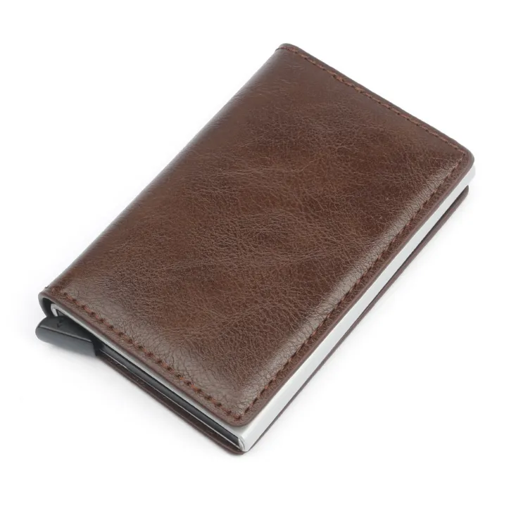Hand push automatic card wallet card box