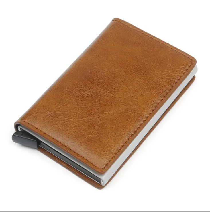 Hand push automatic card wallet card box