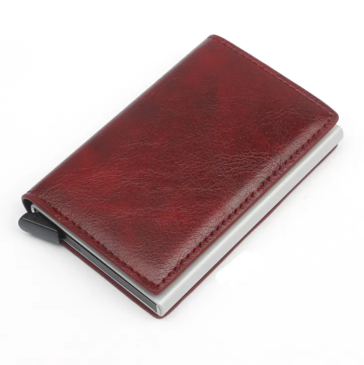 Hand push automatic card wallet card box