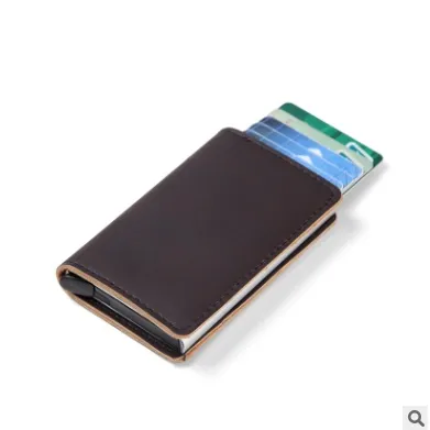 Hand push automatic card wallet card box