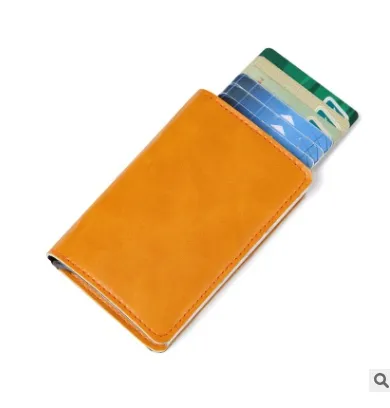 Hand push automatic card wallet card box