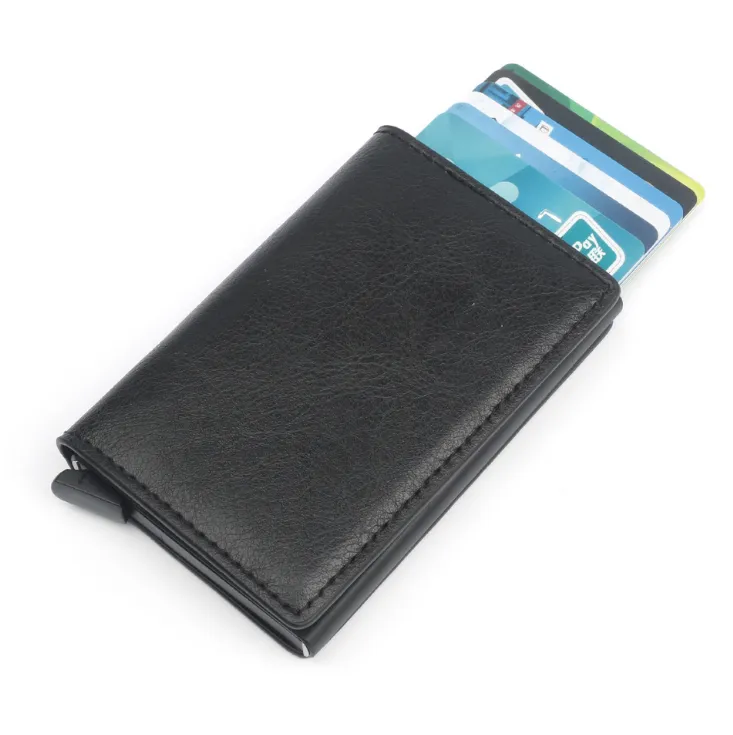 Hand push automatic card wallet card box