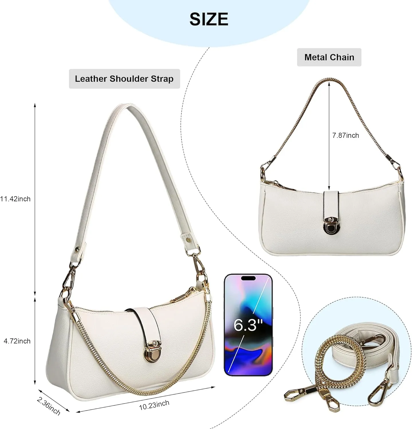 Handbags for Women Vegan Leather Women's Underarm Bag Shoulder Bag for Women Retro Clutch Hobo Purse