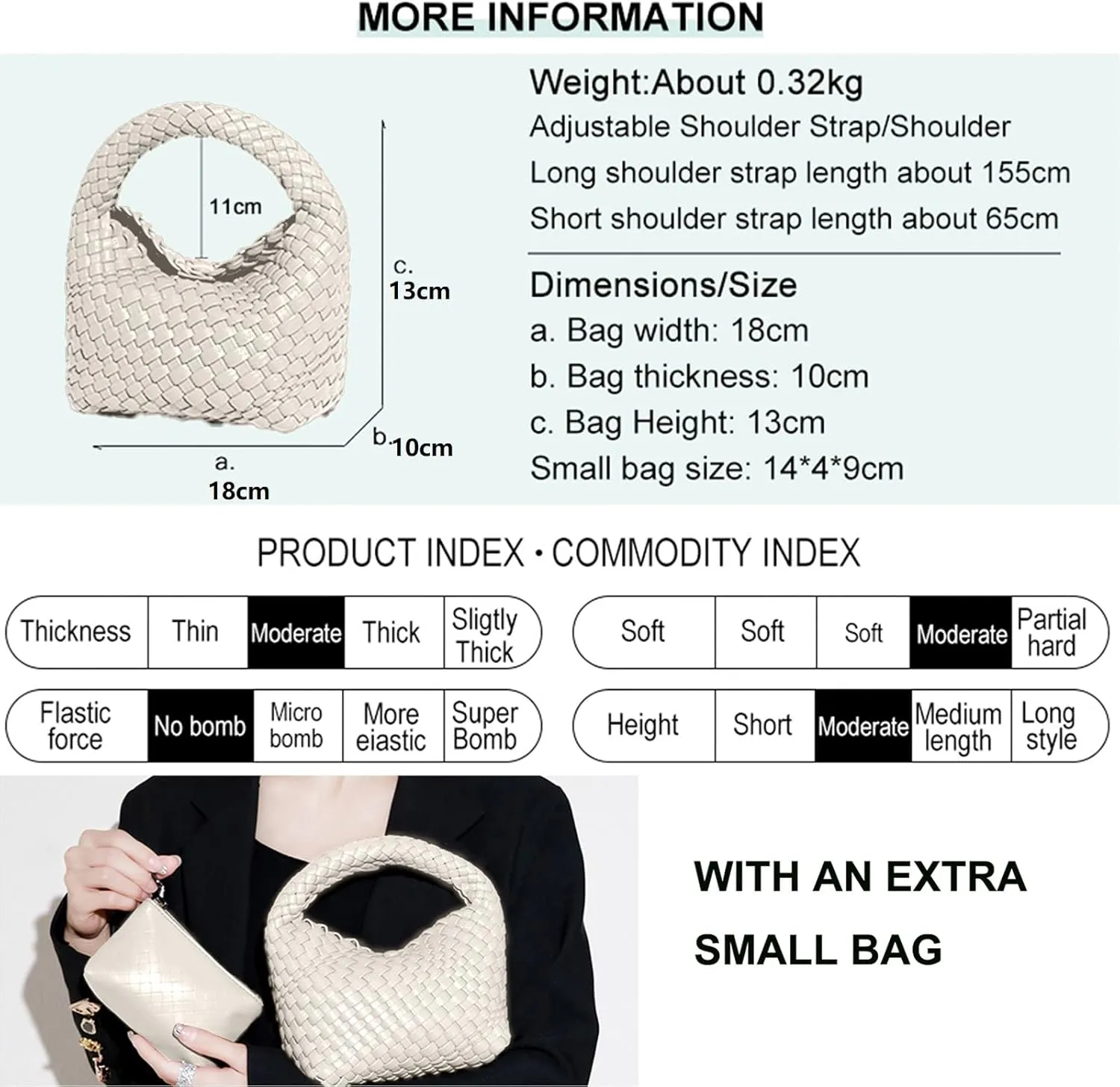Handbags for Women Weave Vegan Leather Tote Bag With Pocket Wallet Purse Hand bag Crossbody Strap Small Bag With Compartment