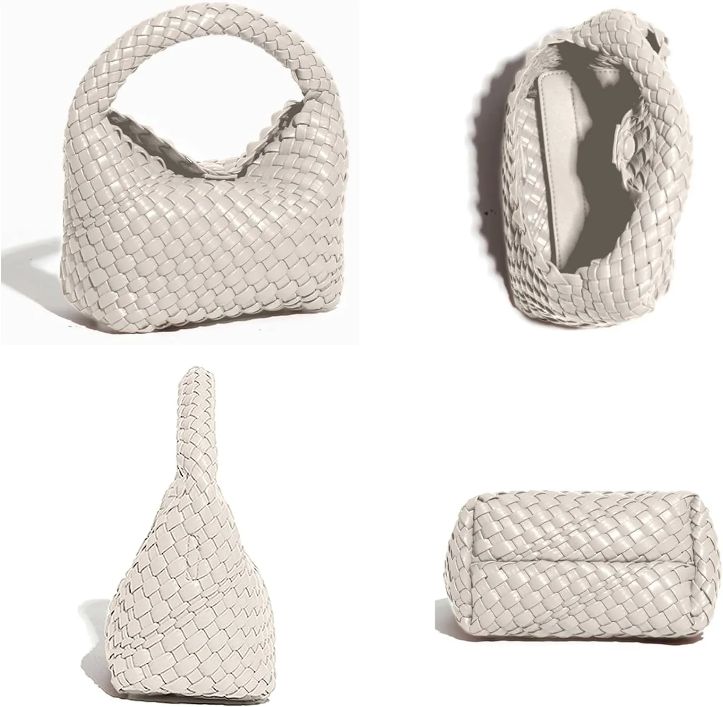 Handbags for Women Weave Vegan Leather Tote Bag With Pocket Wallet Purse Hand bag Crossbody Strap Small Bag With Compartment
