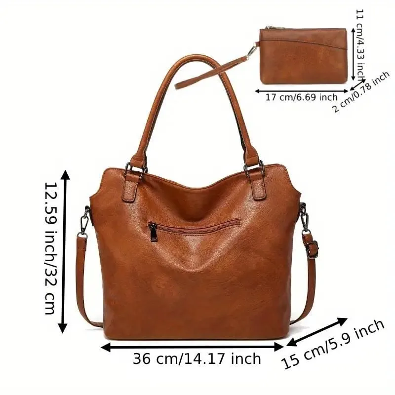 Handbags Leather Ladies Office Shoulder Women Bags For Women Hobo Tote Discounted delivery PU with Bag Convenient Strap 2 in for Stylish Bags 1 Purse