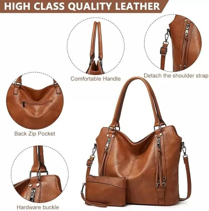 Handbags Leather Ladies Office Shoulder Women Bags For Women Hobo Tote Discounted delivery PU with Bag Convenient Strap 2 in for Stylish Bags 1 Purse