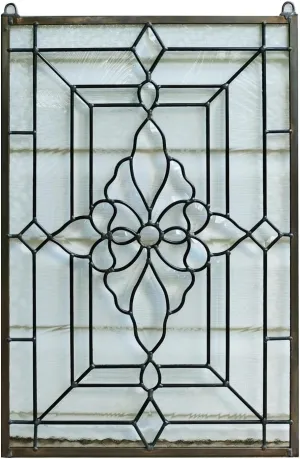 Handcrafted Hanging Stained Glass Clear Beveled Window Panel 16"" x 24"", TMM29