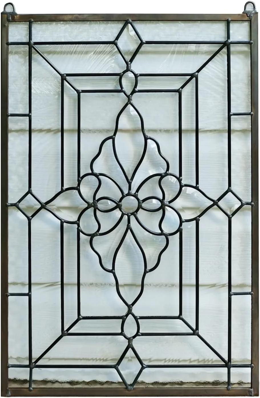 Handcrafted Hanging Stained Glass Clear Beveled Window Panel 16"" x 24"", TMM29