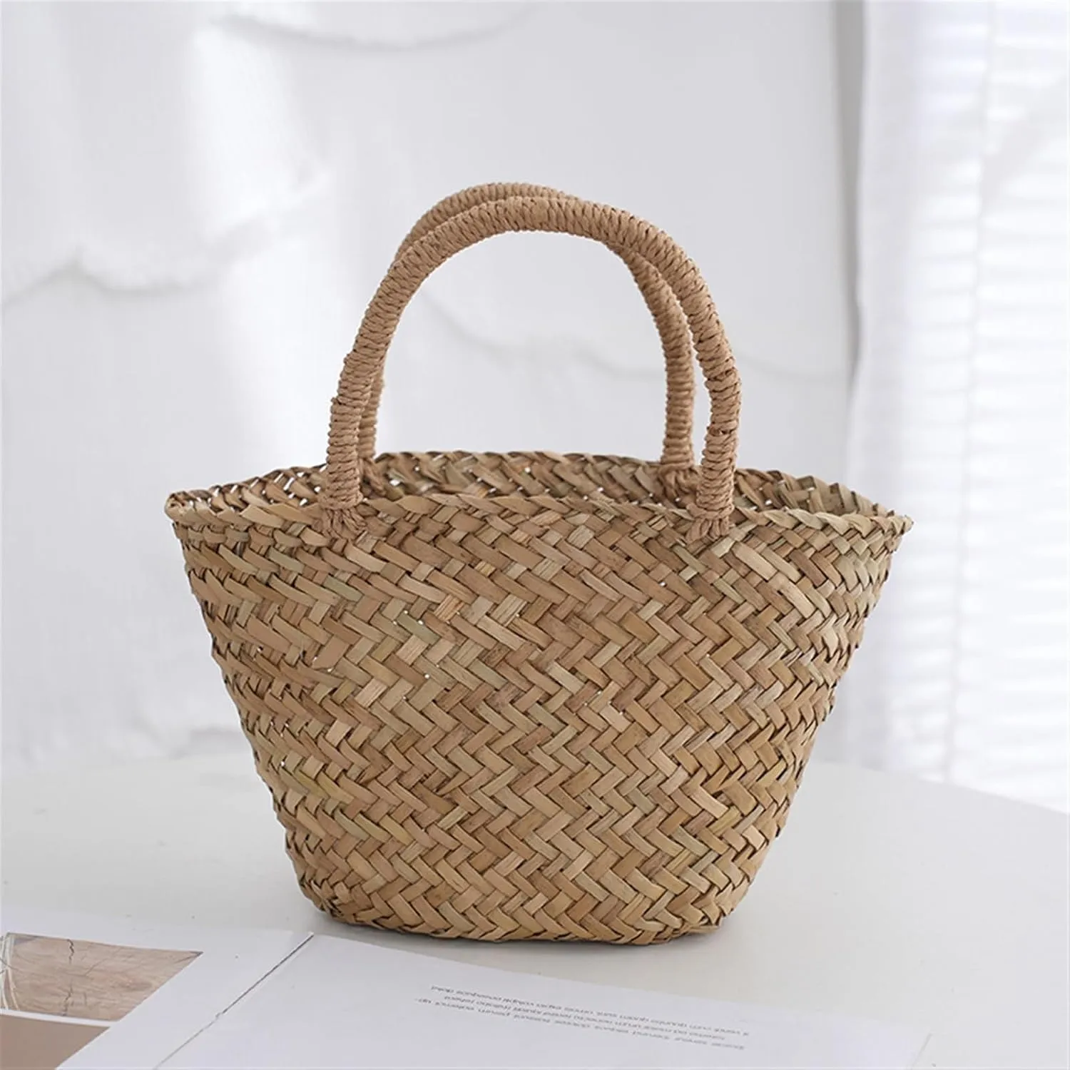 Handmade Woven Wrapped Bags, Simple Handbags, Handbags, Vegetable Basket Bag Women