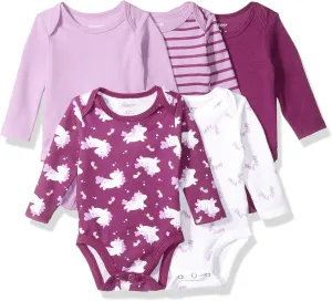 Hanes Baby and Toddler Ultimate Flexy Long Sleeve Bodysuit (5 Pack)