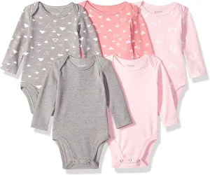 Hanes Baby and Toddler Ultimate Flexy Long Sleeve Bodysuit (5 Pack)