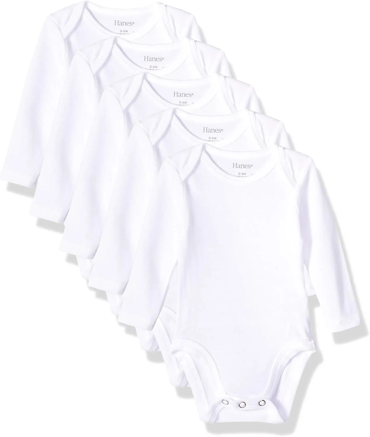 Hanes Baby and Toddler Ultimate Flexy Long Sleeve Bodysuit (5 Pack)