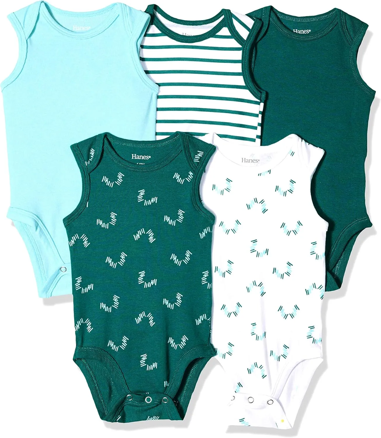 Hanes Baby and Toddler Ultimate Flexy Sleeveless Bodysuit (5 Pack)