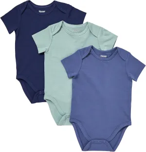 Hanes Baby Pure Comfort Organic Short Sleeve Bodysuit, Infant Boy & Girl, 3-Pack
