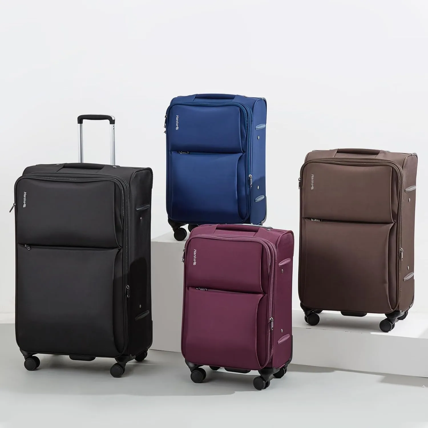 Hanke 28 Inch Luggage Softside Expandable Suitcases with Spinner Wheels, Travel Checked Luggage for Women Men(Coffee)