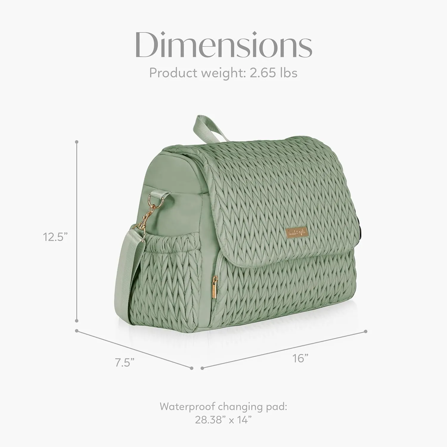 Hannah & Sophia Belle Convertible Baby Diaper Backpack & Bag in Sage Green, Large Size, Dual Sided Water Resistant Changing Mat Included, Detachable Shoulder Straps, Easy To Use