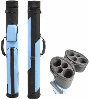 HAN'S DELTA 2x2 Hard Pool Cue Billiard Stick Carrying Case, (Several Colors Available) (Sport Sky Blue)