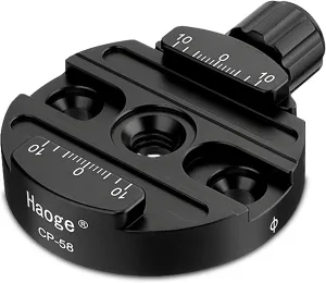 Haoge 58mm Screw Knob Clamp Adapter Mount for Quick Release QR Plate Camera Tripod Ballhead Monopod Ball Head Fit Arca Swiss