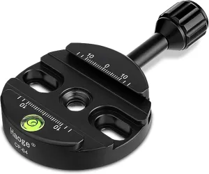 Haoge 64mm Screw Knob Clamp Adapter Mount for Quick Release QR Plate Camera Tripod Ballhead Monopod Ball Head Fit Arca Swiss
