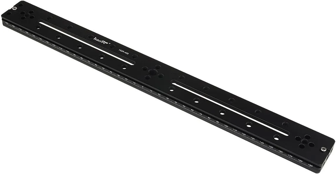 Haoge HQR-400 400mm Multi-Purpose Dual Dovetail Long Quick Release Extender Rail Sliding Plate for Camera Tripod Ballhead Clamp fit Benro Arca Swiss Sunwayfoto