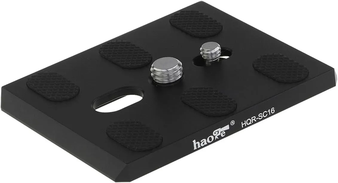 Haoge HQR-SC16 Camera QR Quick Release Plate for Sachtler DV 12, DV 15, Caddy, Video 18/20, Panorama Plus, Horizon Plus, Video 25 Plus, Video 18 Dutch Tripod Fluid Head Replace Touch & Go Plate 16