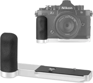 Haoge Zf Handgrip for Nikon ZF Camera L-Shape Grip, with Ergonomic Silicone Side Handle Built-in Arca Swiss Type Plate for DJI RS2/RS-C2/RS3/RS3-PRO/RS3 Mini,Silver MHG-ZFW
