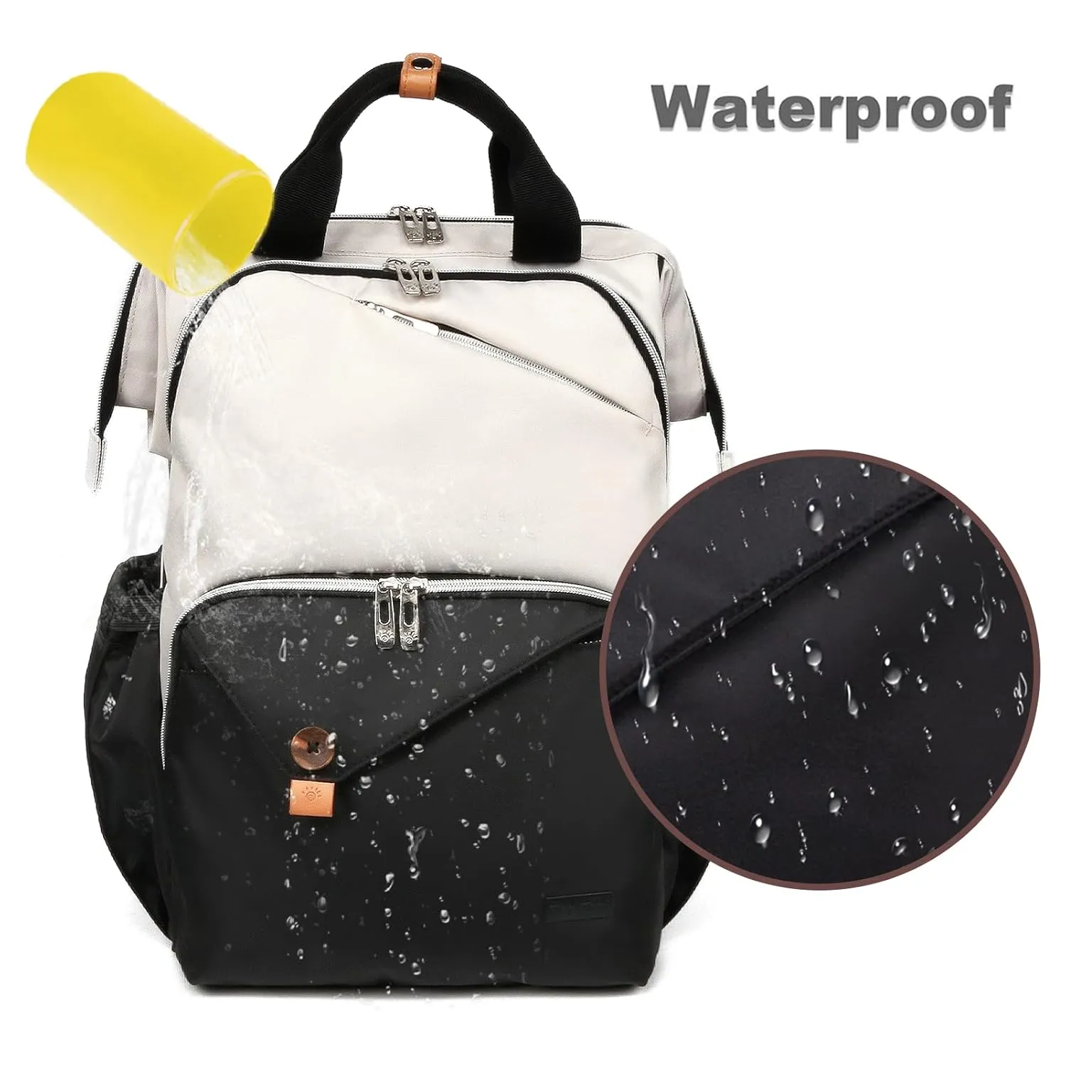 Hap Tim Baby Diaper Bag for Boys Girls, Large Backpack Diaper Bags with Double Compartments, Baby Registry Search Shower Gifts Stuff Newborn Must Haves（7340-BH）