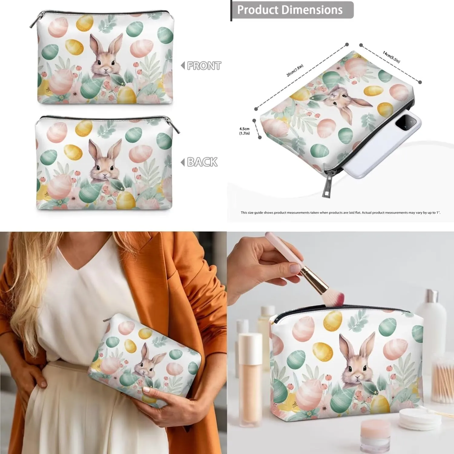 Happy Easter Fashion Business Office Work Handbag Purse 3Pcs Set