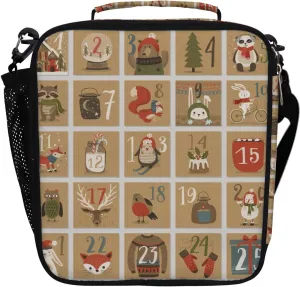 Hapuxt Lunch Box Lunch Bag with Adjustable Shoulder Strap Tote Christmas Advent Calendar Insulated Waterproof Outdoor Work Office Picnic for Women Men