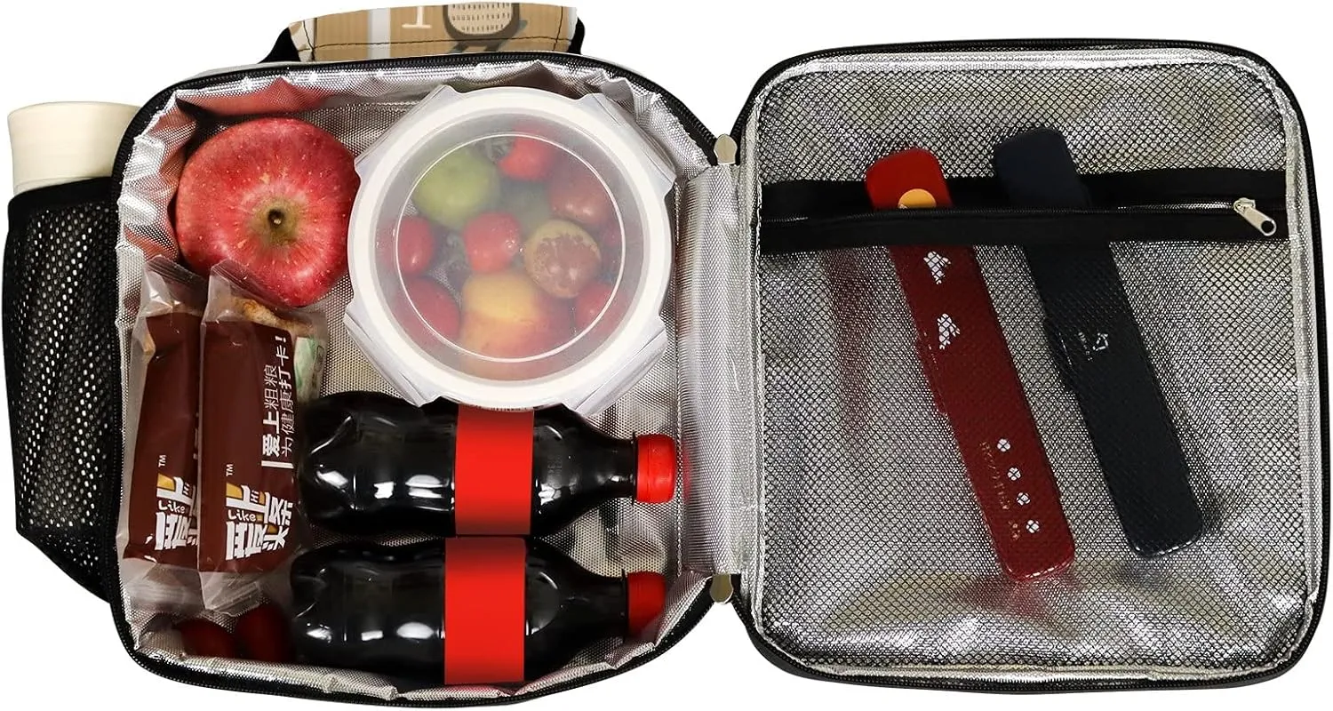 Hapuxt Lunch Box Lunch Bag with Adjustable Shoulder Strap Tote Christmas Advent Calendar Insulated Waterproof Outdoor Work Office Picnic for Women Men