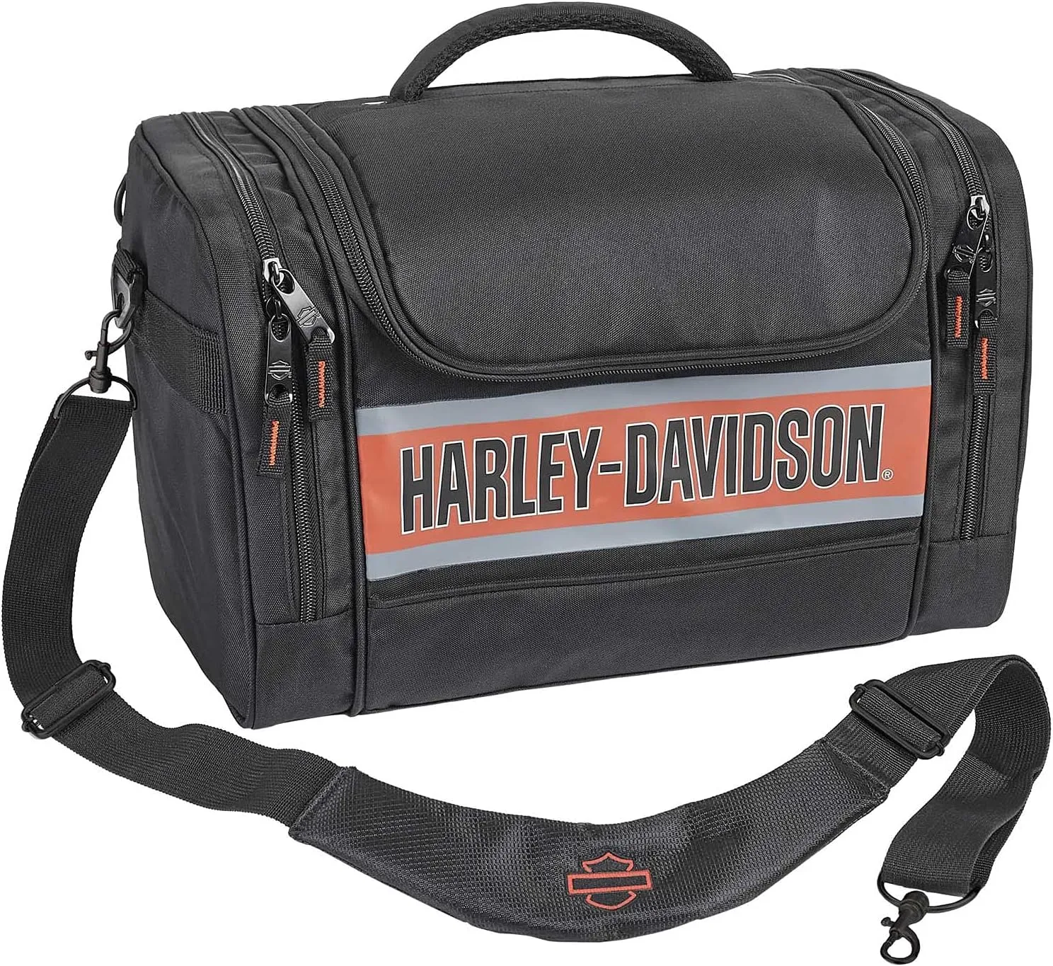 Harley-Davidson Trailblazer Hop Along Travel Duffel Bag - Black/Rust Vintage X-Large