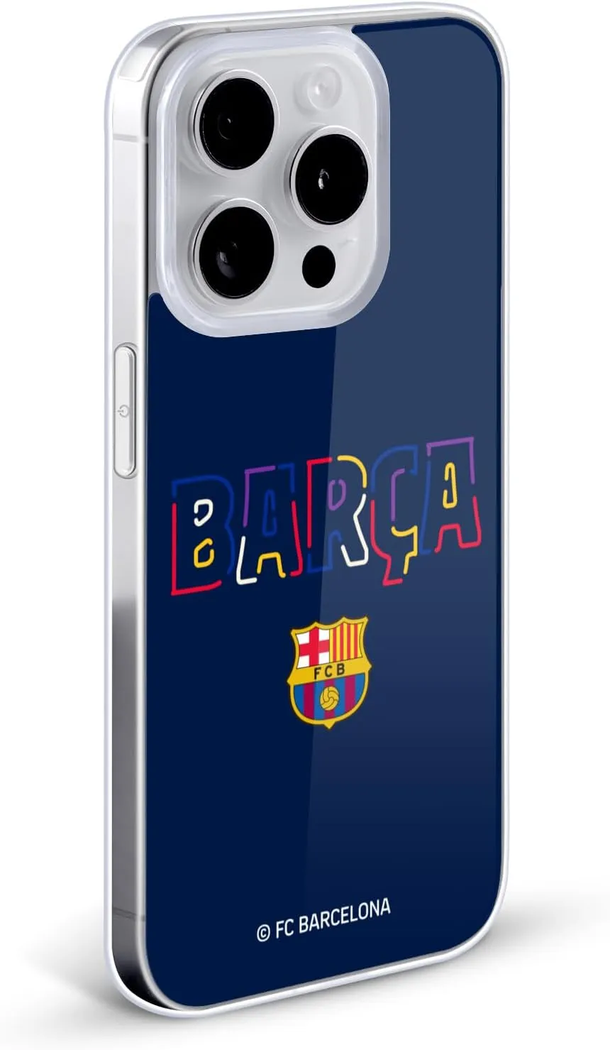 Head Case Designs Officially Licensed FC Barcelona Neon Barca Graphics Soft Gel Case [Military Grade Protection] Compatible with Apple iPhone 15 Plus
