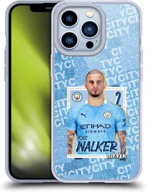 Head Case Designs Officially Licensed Manchester City Man City FC Kyle Walker 2020/21 First Team Gel Case [Military Grade Protection] Compatible with Apple iPhone 13 Pro and Compatible with MagSafe