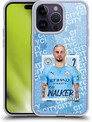 Head Case Designs Officially Licensed Manchester City Man City FC Kyle Walker 2020/21 First Team Gel Case [Military Grade Protection] Compatible with Apple iPhone 14 Pro Max and MagSafe