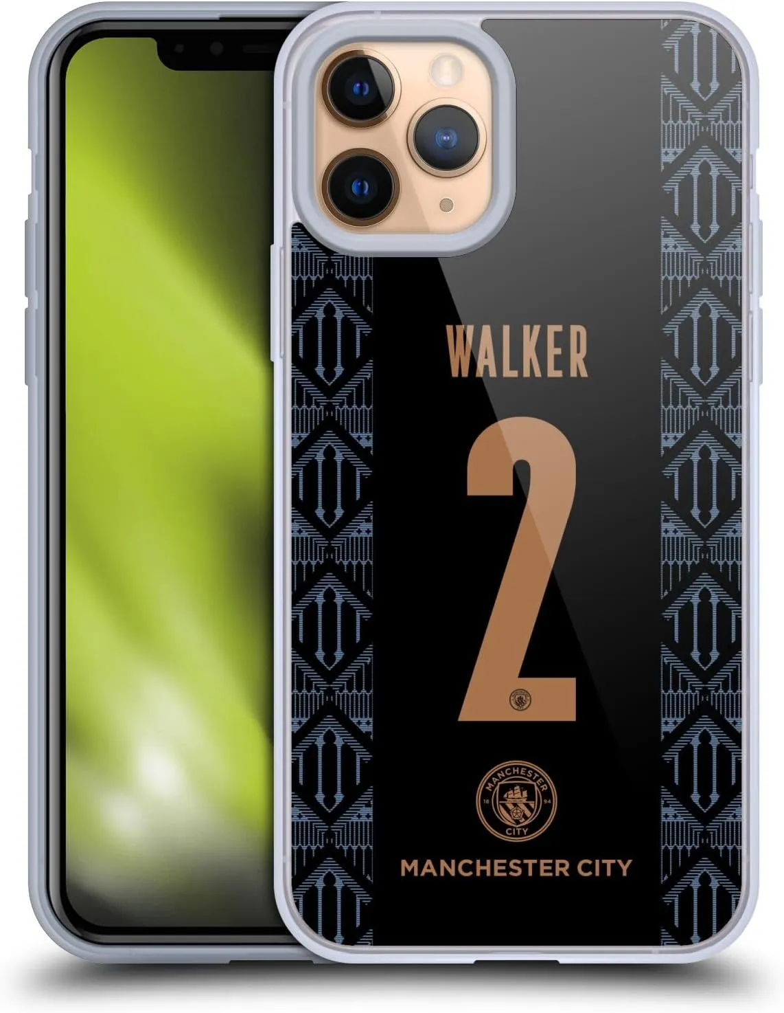 Head Case Designs Officially Licensed Manchester City Man City FC Kyle Walker 2020/21 Players Away Kit Group 2 Gel Case [Military Grade Protection] Compatible with Apple iPhone 11 Pro and MagSafe