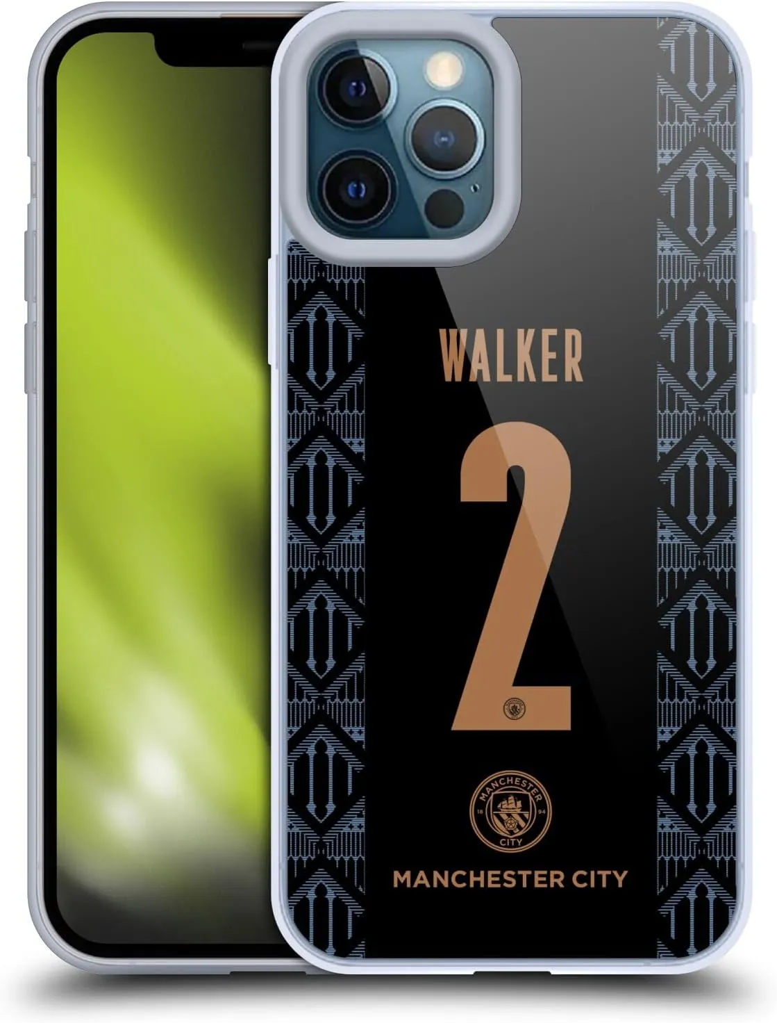 Head Case Designs Officially Licensed Manchester City Man City FC Kyle Walker 2020/21 Players Away Kit Group 2 Gel Case [Military Grade Protection] Compatible with Apple iPhone 12 Pro Max and MagSafe