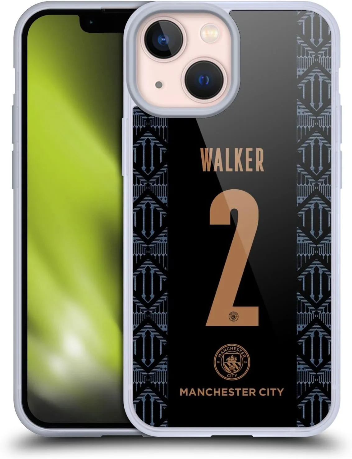 Head Case Designs Officially Licensed Manchester City Man City FC Kyle Walker 2020/21 Players Away Kit Group 2 Gel Case [Military Grade Protection] Compatible with Apple iPhone 13 Mini and MagSafe
