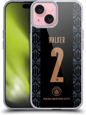Head Case Designs Officially Licensed Manchester City Man City FC Kyle Walker 2020/21 Players Away Kit Group 2 Gel Case [Military Grade Protection] Compatible with Apple iPhone 15 and MagSafe