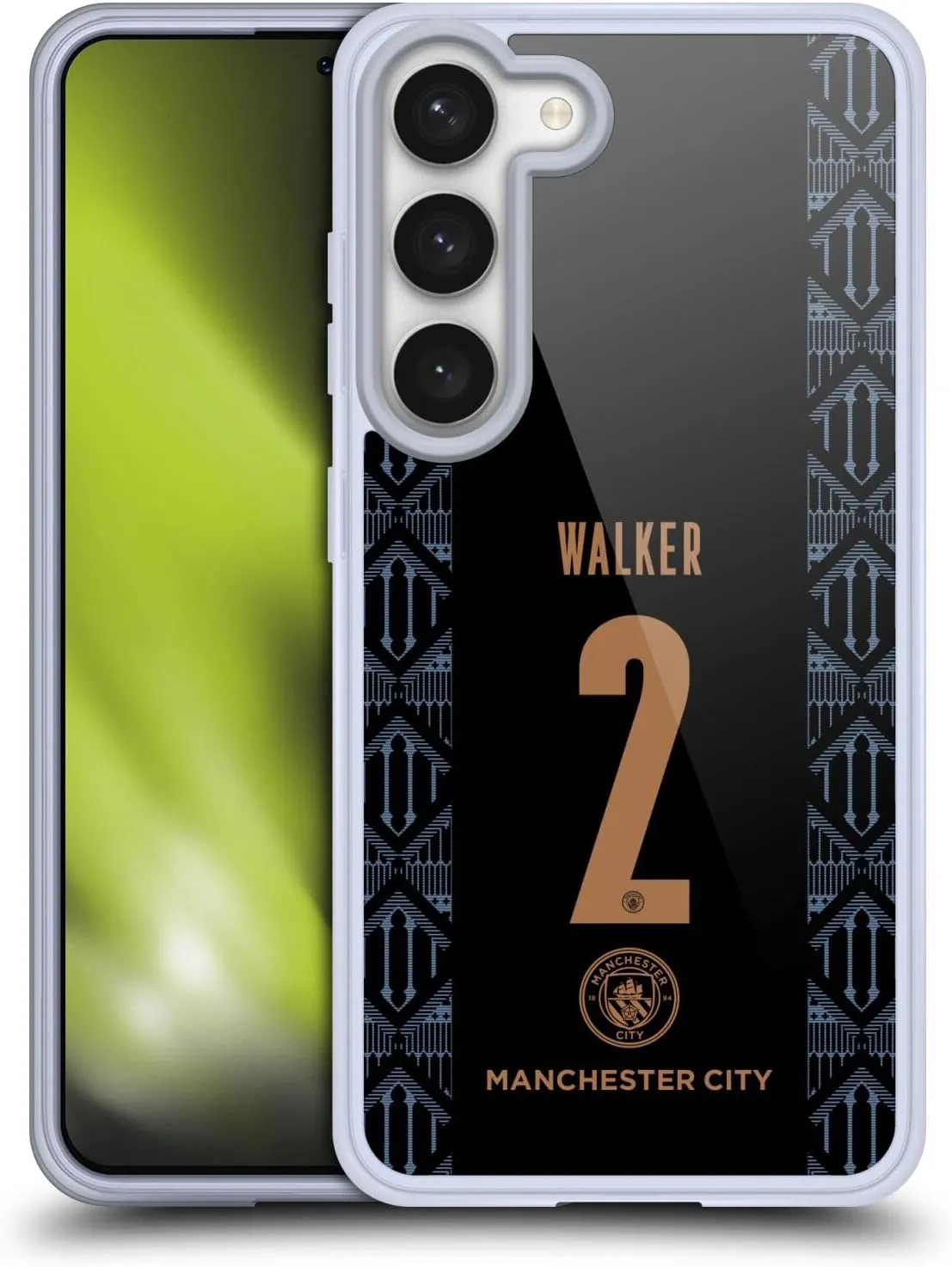 Head Case Designs Officially Licensed Manchester City Man City FC Kyle Walker 2020/21 Players Away Kit Group 2 Gel Case [Military Grade Protection] Compatible with Samsung Galaxy S23 5G and MagSafe
